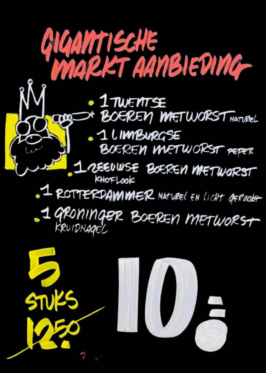 De Worstenkoning marktaanbieding