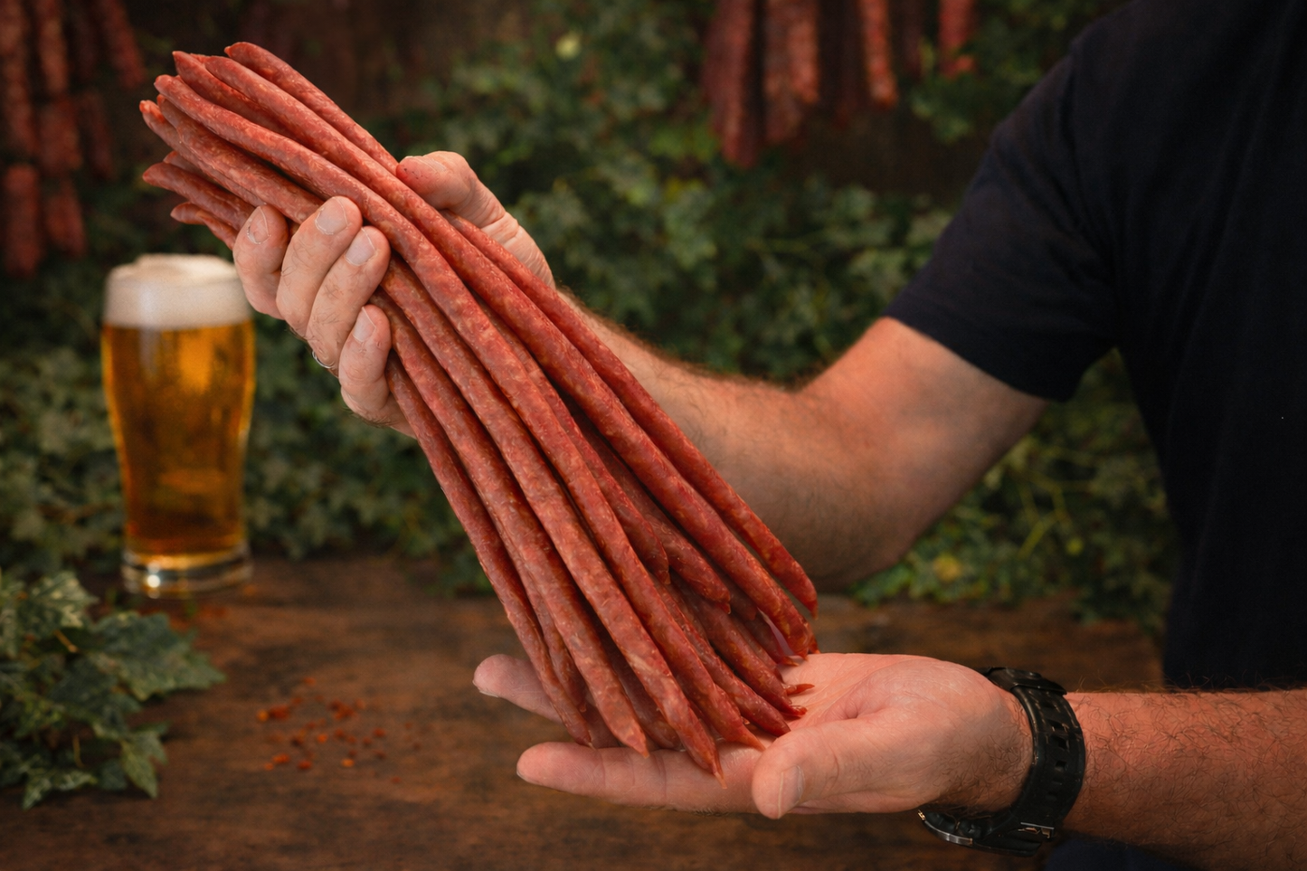 Licht gerookt "bier" worstje🍺